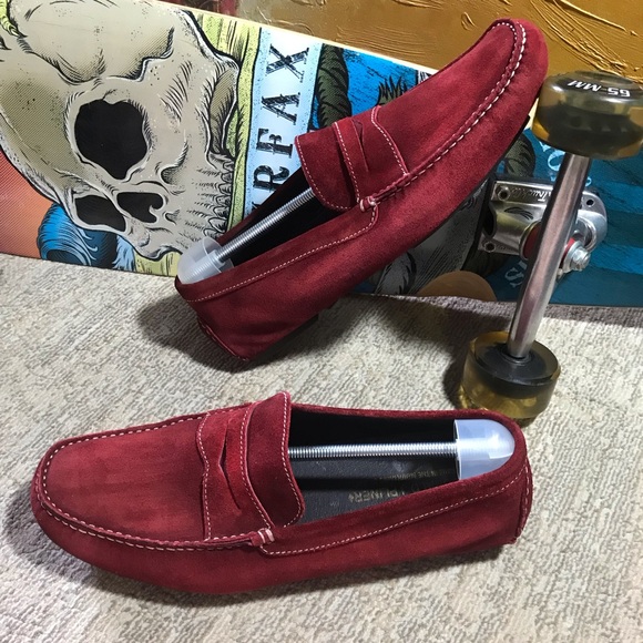 Donald J Pliner Mens Driving Loafers Size 11  Red Suede Slip On Casual S… main image 8